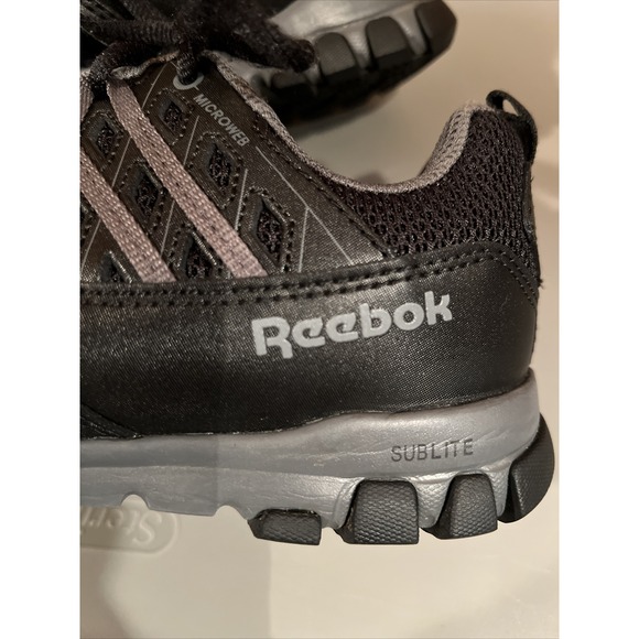 Reebok Steel Toe Safety Sneakers Women's Size 7 M Black EUC - Picture 2 of 10